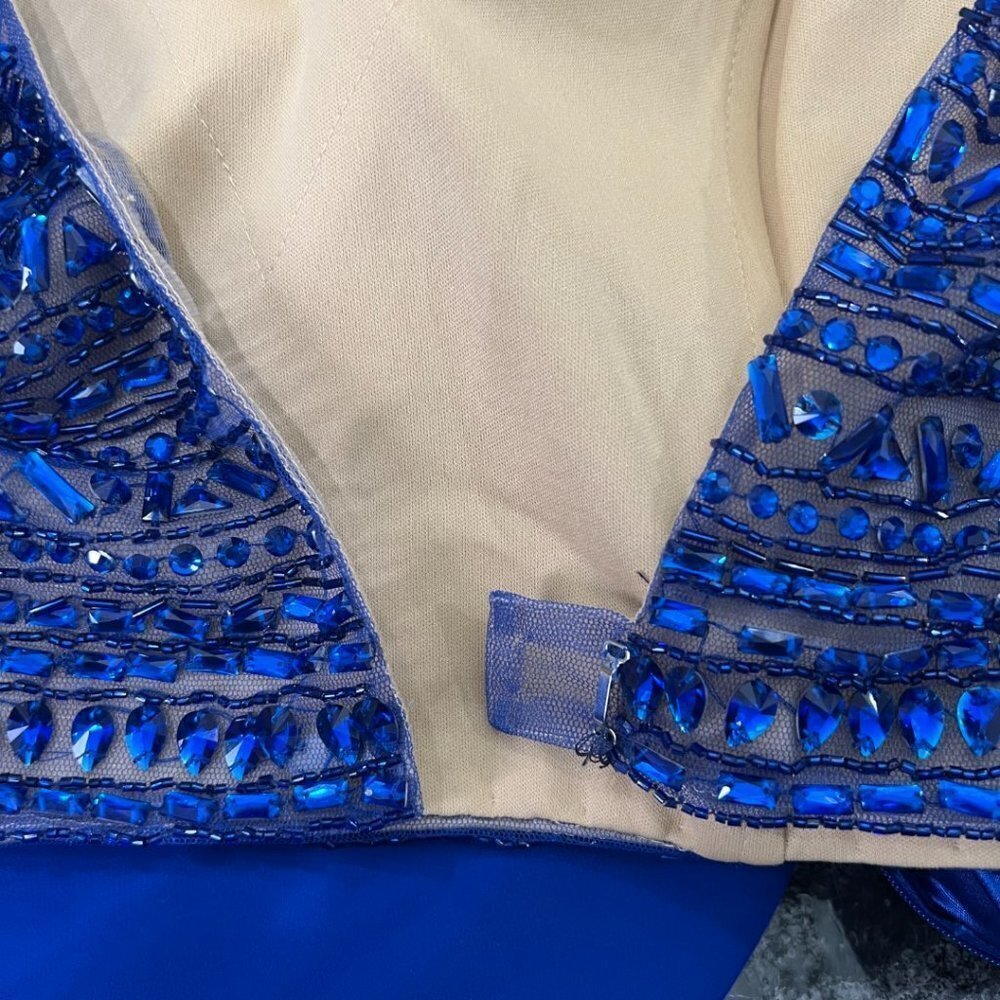 2 Cute Blue Beaded Two Piece Formal Gown $448 - Picture 14 of 16